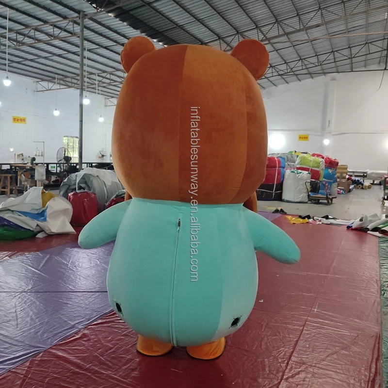 High Quality Inflatable cartoon Mascot giant inflatable fur blue penguin fur costume mascot costumebear hat