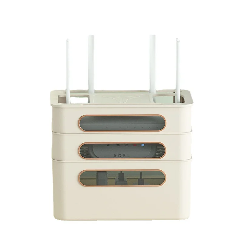 Wireless Light Cat Placement WiFi Router and TV Set-Top Box Storage Rack Socket Cable Arrangement Storage Boxes & Bins