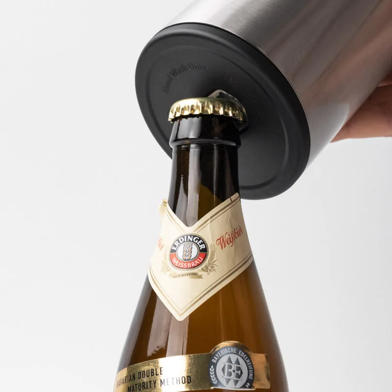 New Release Eco Friendly 16oz Double Wall Stainless Steel Can Cooler and Beer Bottle Cooler with Beer Opener