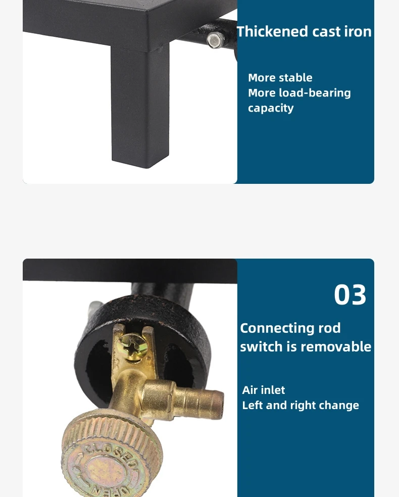 kitchen gas wok stove cast iron gas burner cast iron stove Kompor Gas Komersial with 3 burner