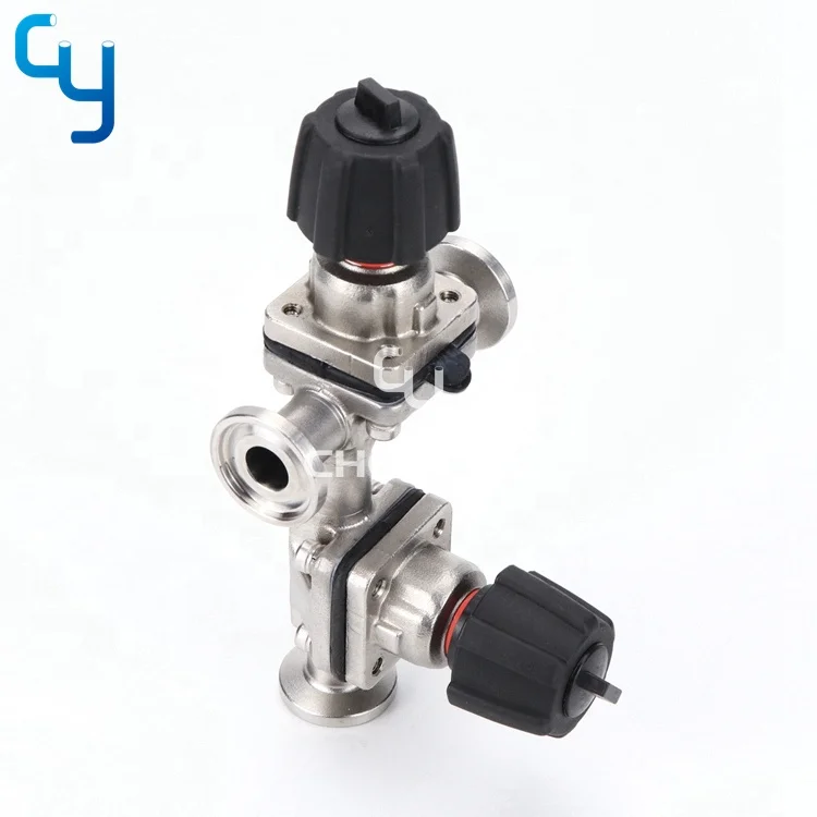 Sanitary mini type combined manual diaphragm valve