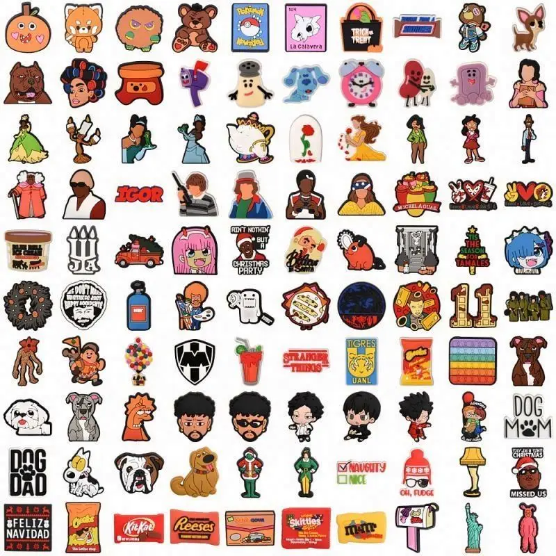 2024 Beach Rubber Cute Dog One Piece Soft PVC Customized Decorations Style Shoelace Shoe Charmsarms