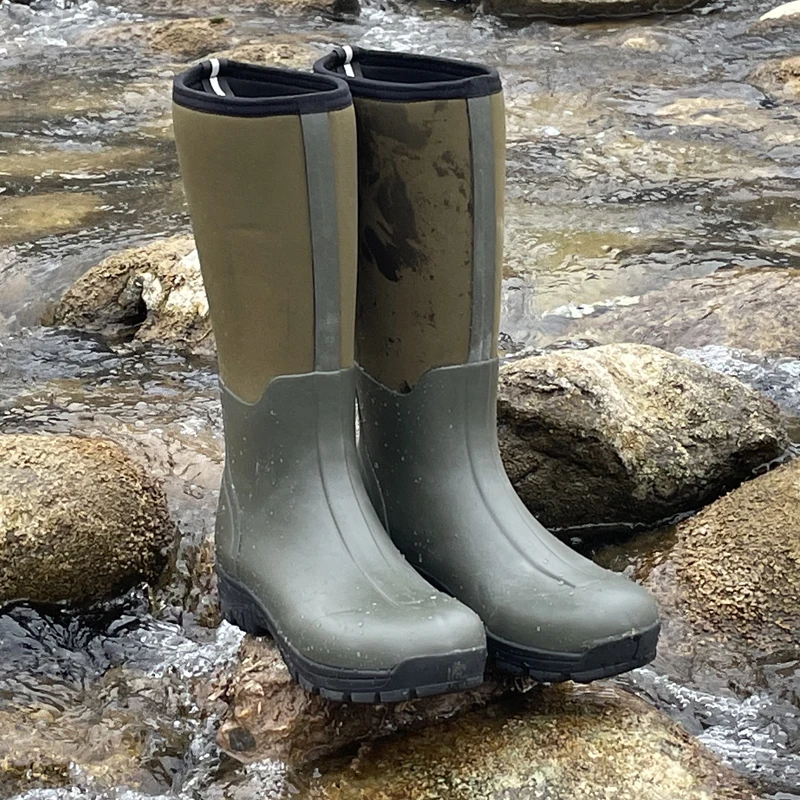
solid color 5mm neoprene waterproof wellington rubber light weight hunting boots wading boots 