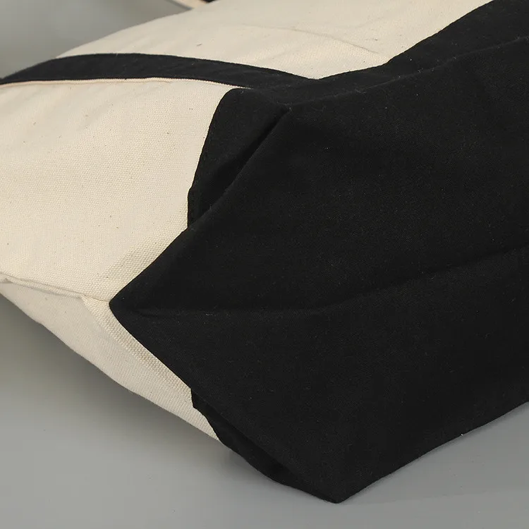 
Premium Zippered Boat Tote Cotton Canvas Reusable Grocery Shopping Tote Bag 