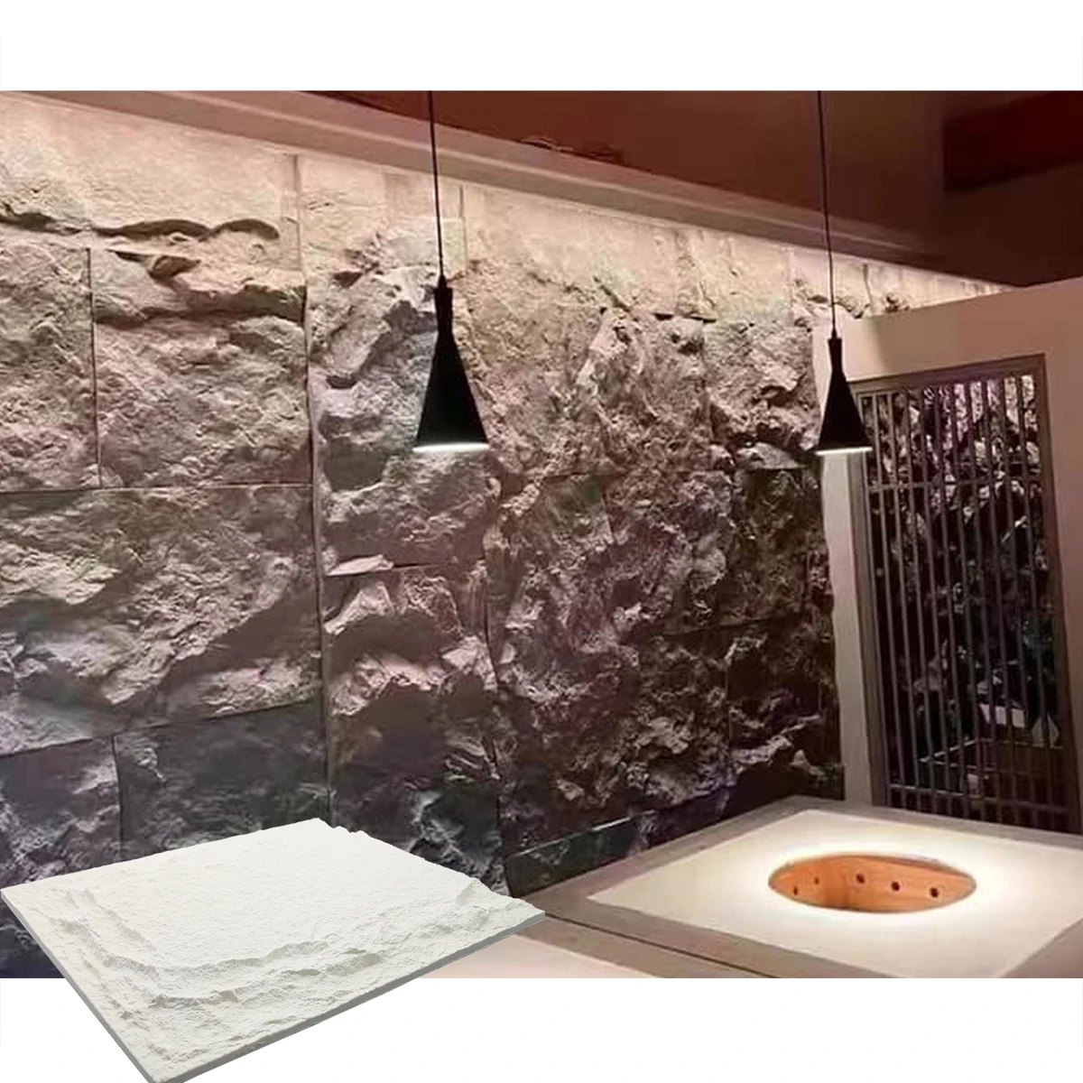 Foju Luxury PU Faux Artificial One Panel One Wall Decorative Wall Panel polyurethane pu stone panel