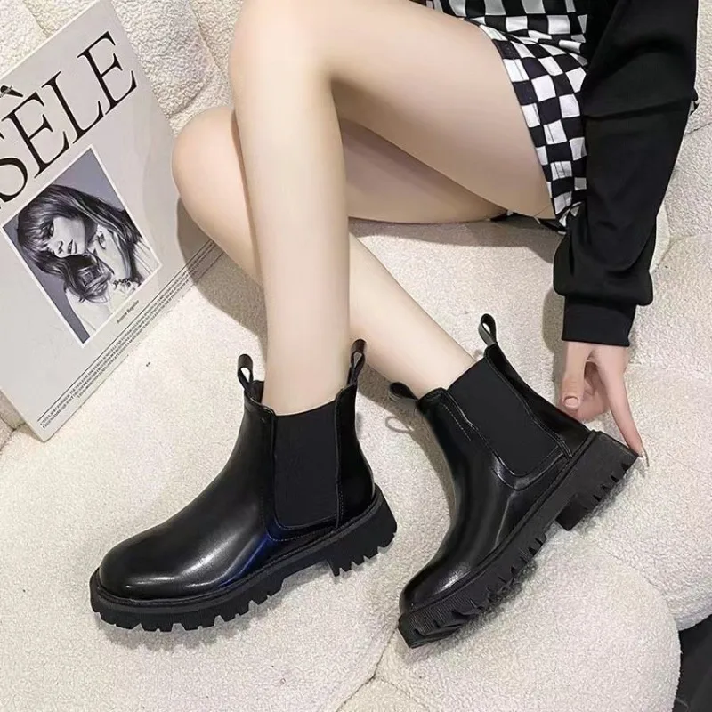 Dropshipping Custom Logo Winter Chelsea Boots Women Fashion Ladies Chunky Platform Boots