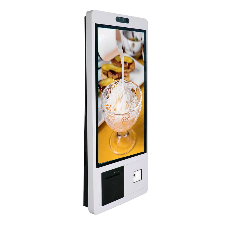 lcd display floor stand indoor self payment standing interactive touch screen advertising kiosk