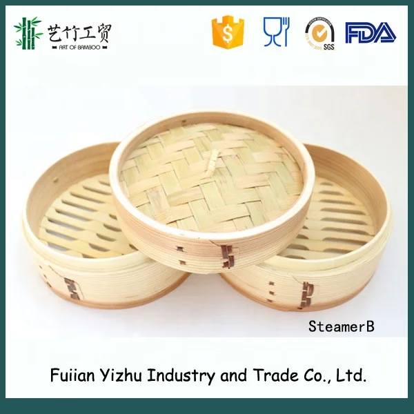 2020 Hot sell 100 handmade bamboo basket weaving steamer dim sum use  bamboo food steamers