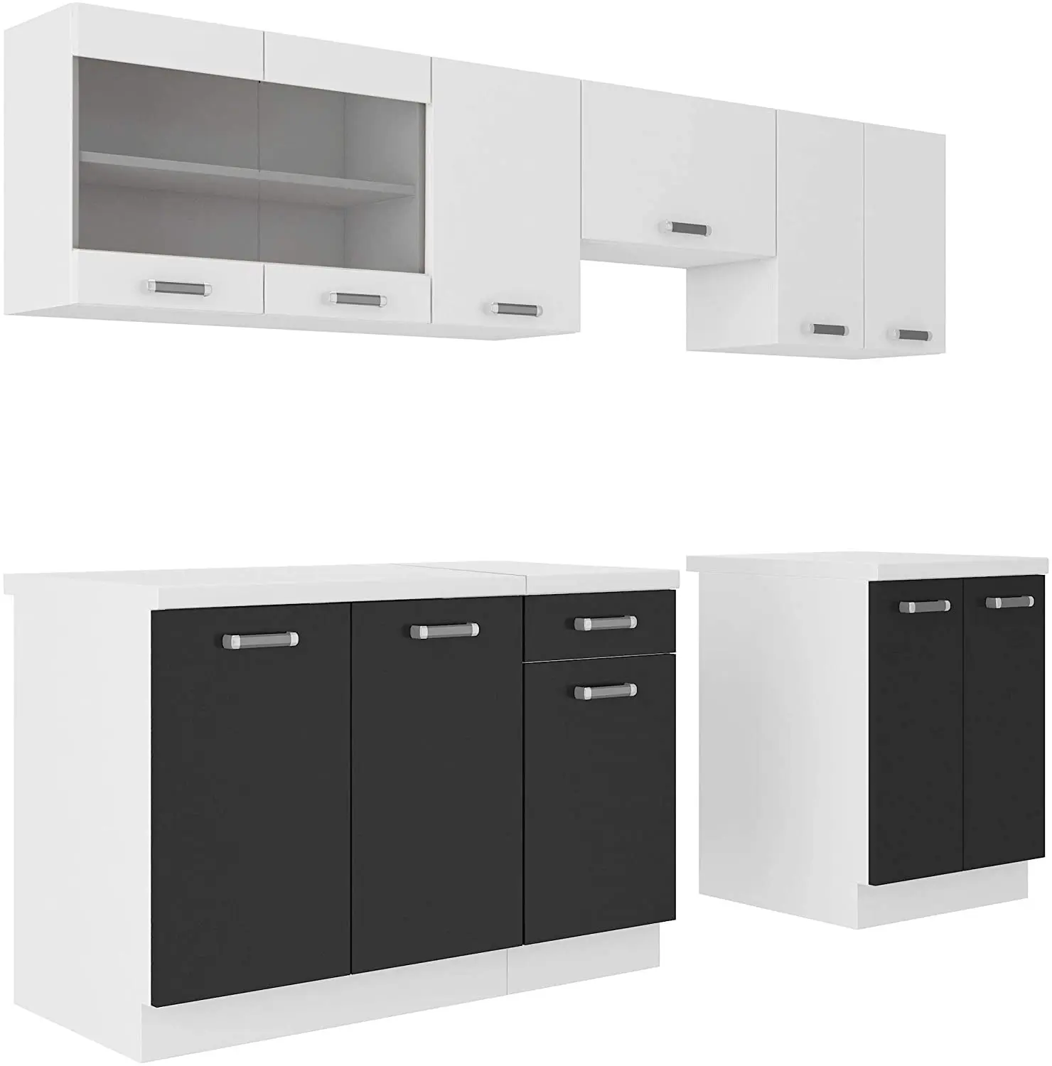 Деревянный современный дизайн 3d, оптовая продажа, кухонный шкаф 240 см с дверью PCV, Индивидуальный размер и цвет