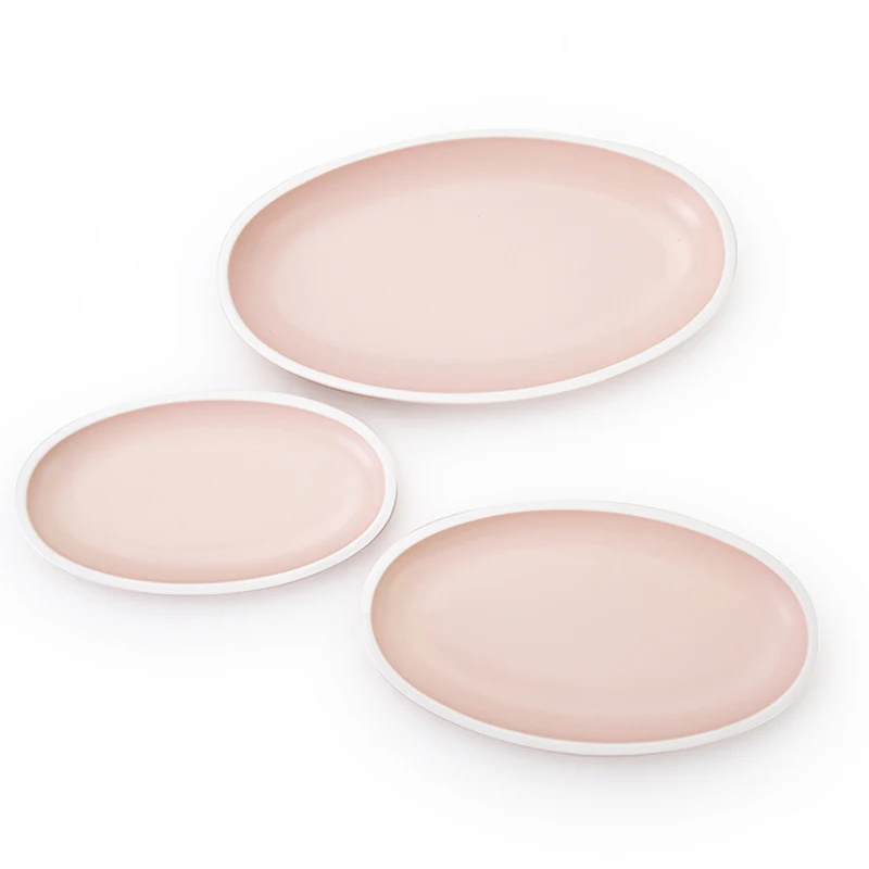 Wholesale Plain Pink Custom  Ceramic Dinnerware Set, Used Restaurant Ceramic Dinnerware Set#