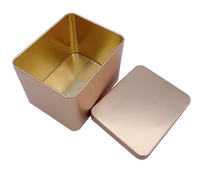 Square shape food grade airtight empty metal tea tin