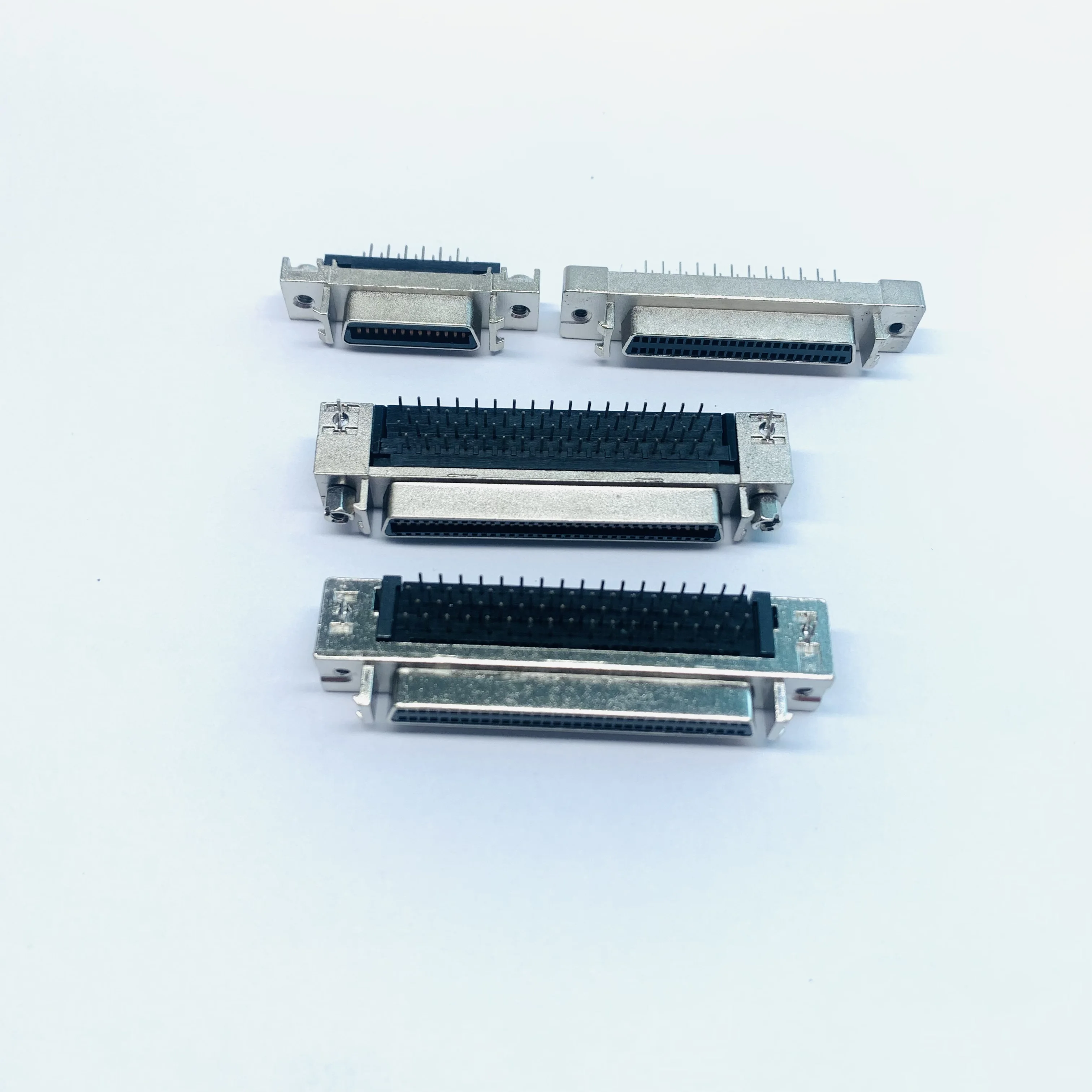 Right Angle PCB SCSI Female Connector 1.27mm MDR 68pin 100pin SCSI Connector