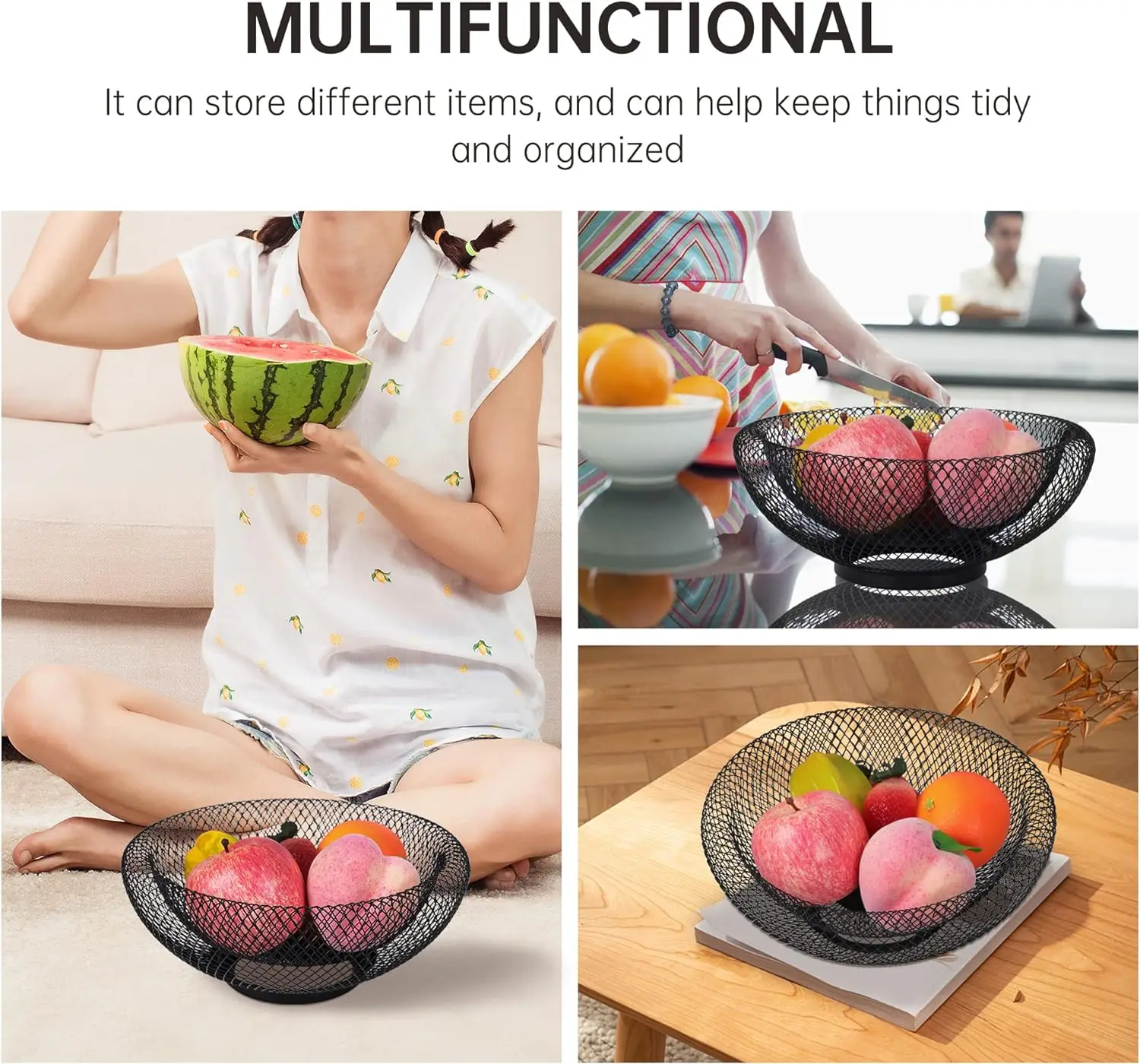 Metal Wire Fruit Basket for Kitchen Counter Home Decor Vegetable and Fruit Bowl Food Carton Party Food Storage Modern 48 CN;ZHE