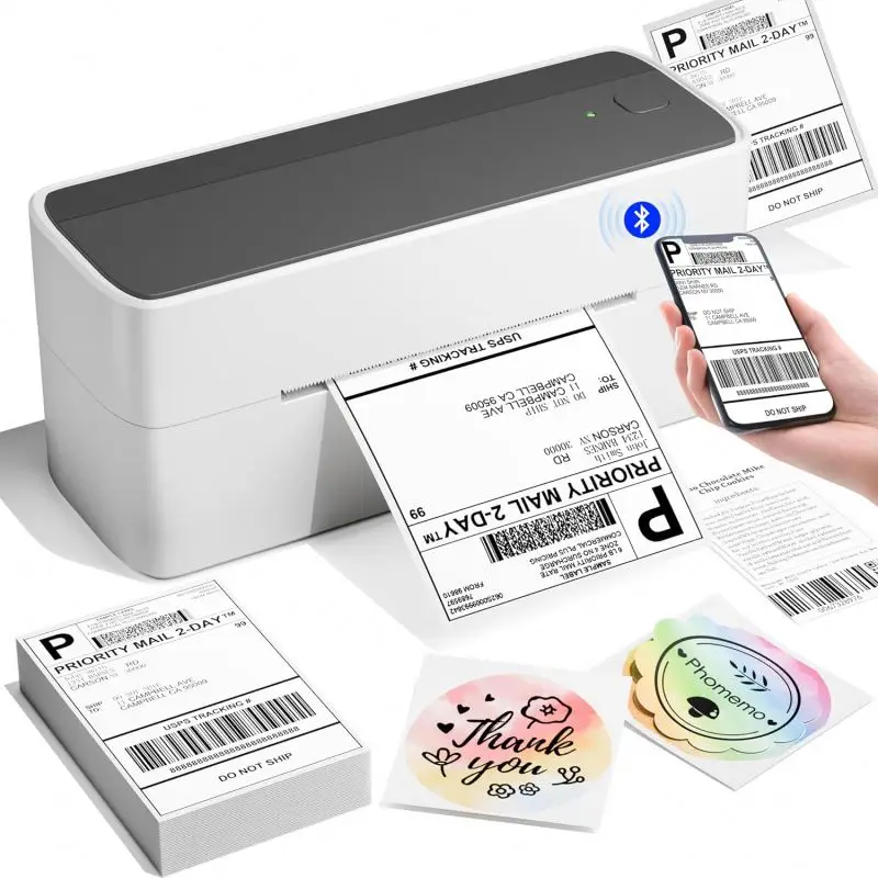 Phomemo PM-241-BT blue tooth Thermal Printer 4x6 Sticker Label Printer Wireless USB Shipping Label Printing Machine