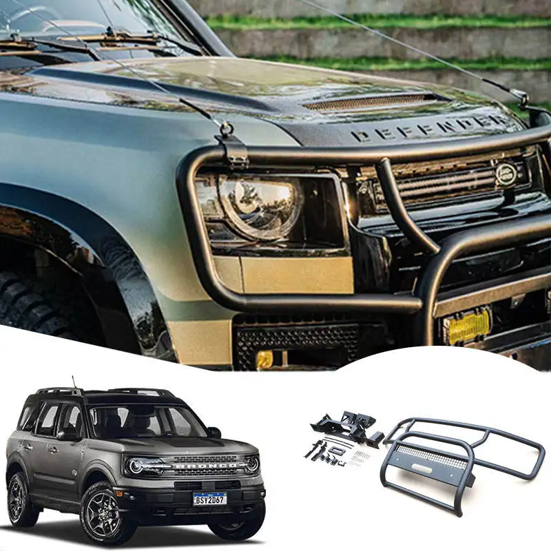 Car exterior accessories steel front bumper guard bull bar for land rover defender Front Bumper with winch bracket 2022 2023