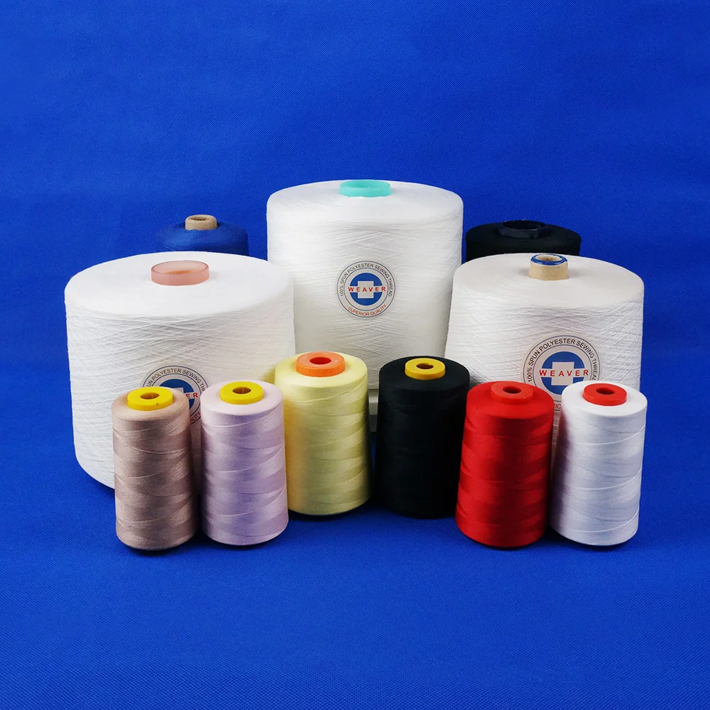 100% Polyester Spun Yarn 40/2/3 42/2/3 Sewing Thread Line
