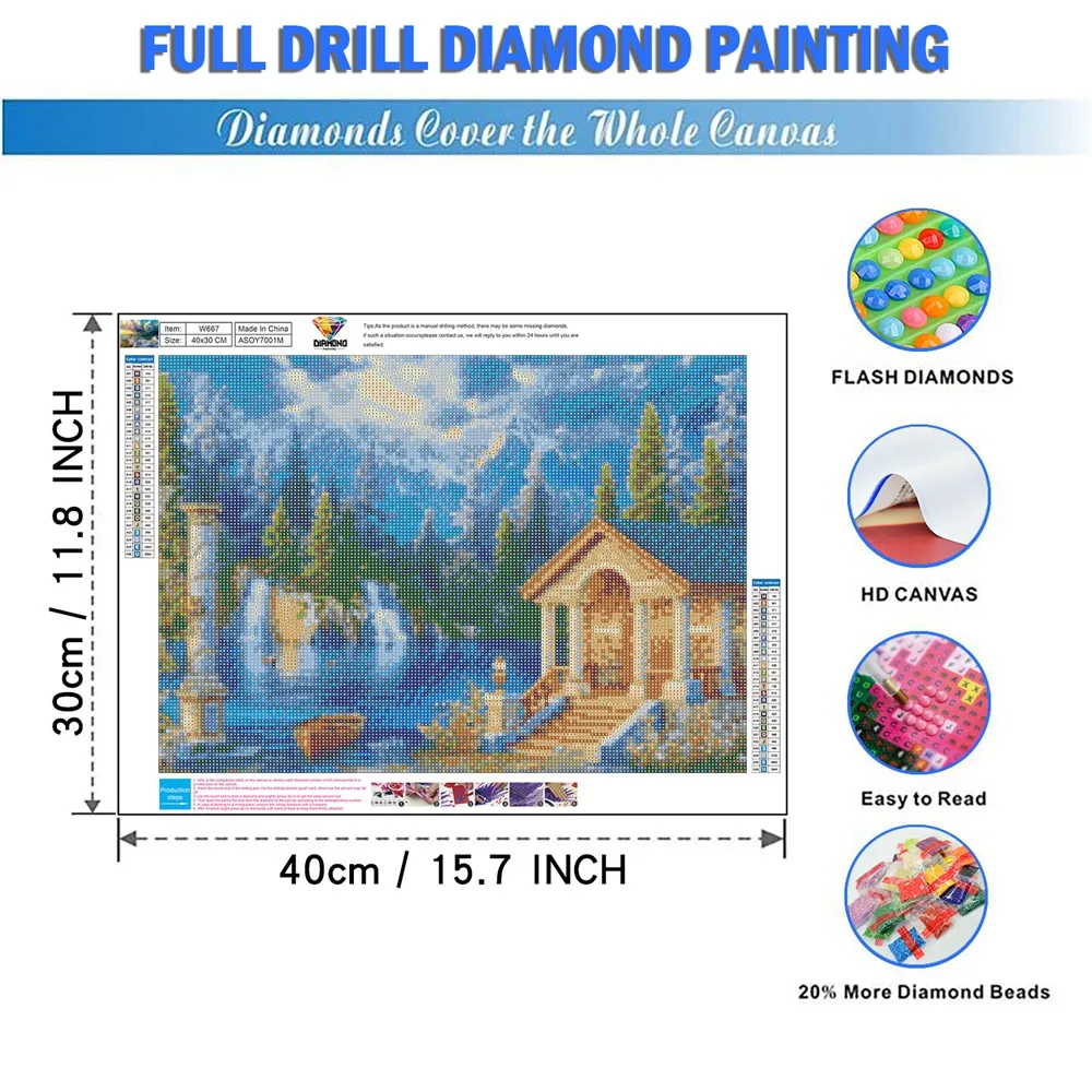 Landscape Series DIY Diamond Painting Tool Home Decor Handcraft Full Drill Cross Stitch Diamond Kits Craft Kits For Adults