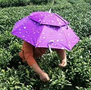 Outdoor Fishing Double Layer Hat Umbrella Small Silver UV Coating Sunshade Head Umbrella