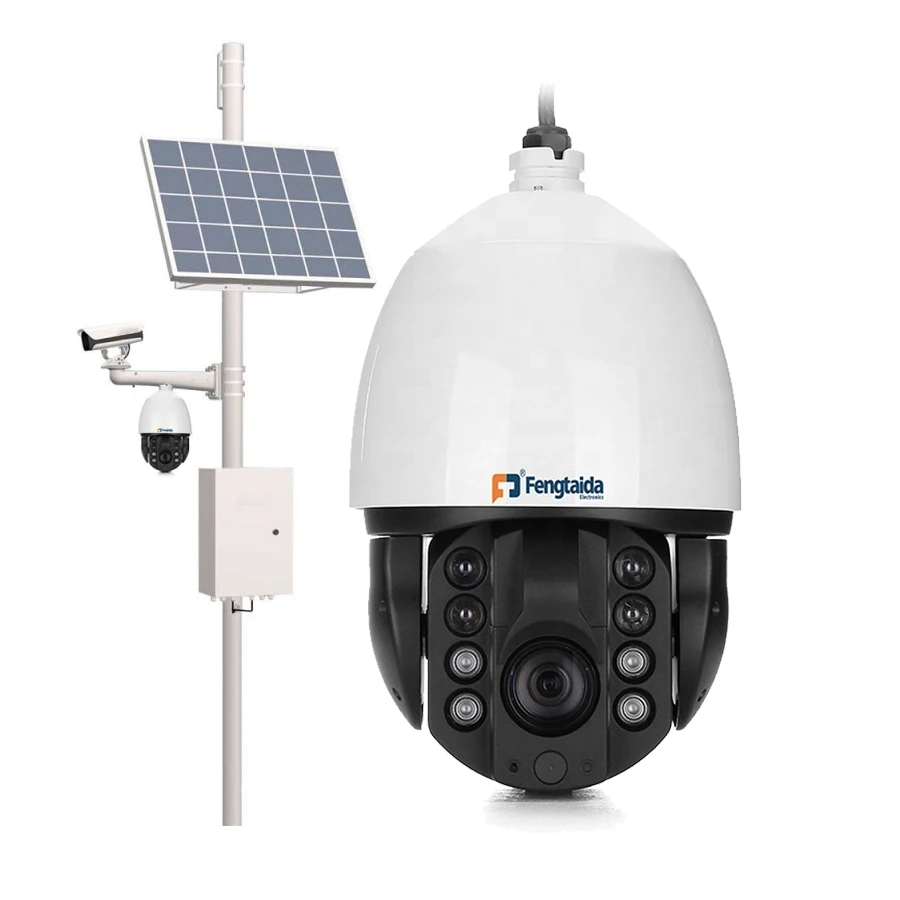 
OEM POE Dome Wireless auto tracking solar camera surveillance wifi 4G outdoor ptz powered solar Security cctv Camera Outdoor 