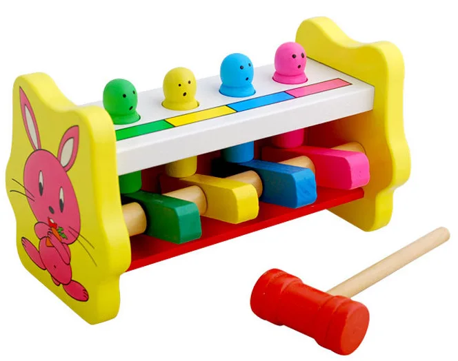 Factory Direct Sales Rabit Big Size Wooden Musical Instrument Toys Percussion Kids