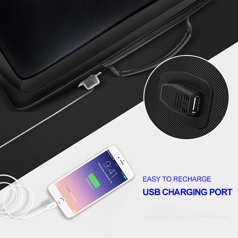 BOPAI Men Business Travel Waterproof Expandable Laptop Bag 15.6 Inch USB Charging Anti Theft Office Backpack