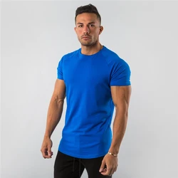 Bulk Wholesale Custom Design Oem  Crew Neck Slim Fit Shirt Cotton Men Sportswear Gym Big Short Sleeve T Shirt