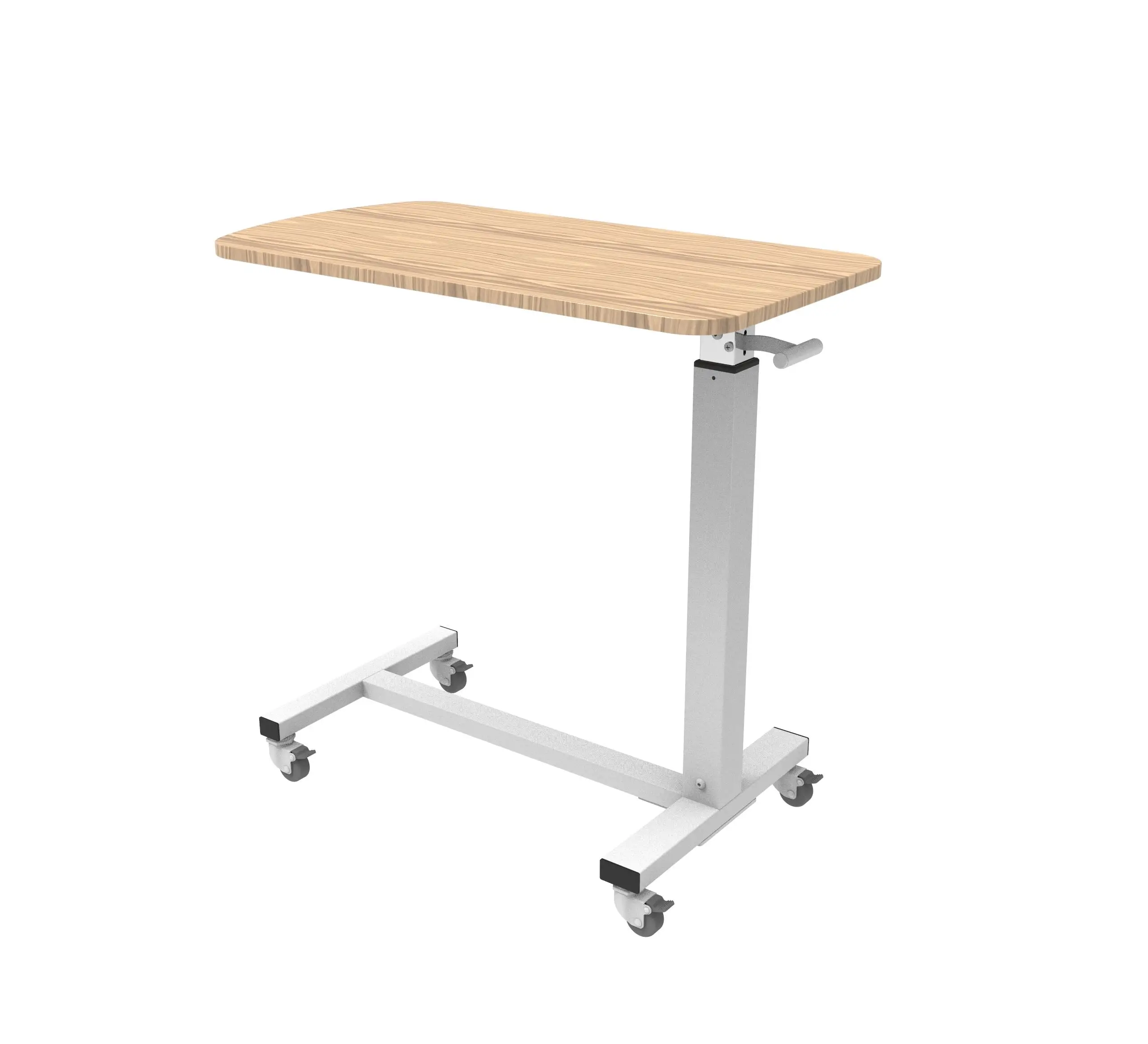 Movable wooden medical overbed dinning table for medical chair