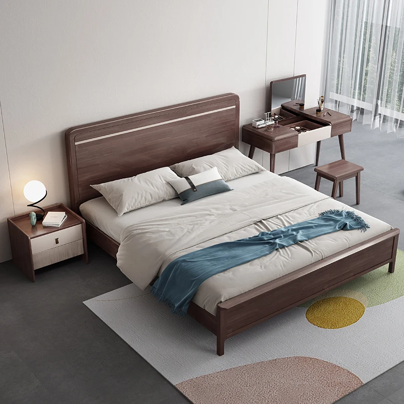 Luxury New Design Wooden Bedroom Set Simple Designer Light Luxury Popular Bedroom Modern Furniture