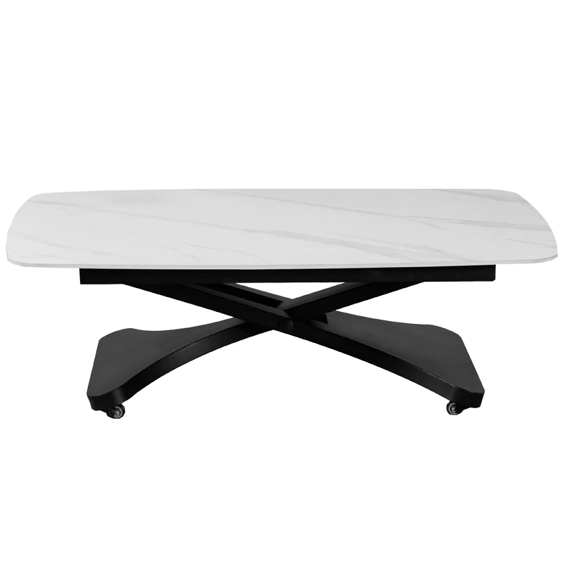 Multi function household Dining Room Furniture Adjustable Height Ceramic Top ,Powder-coated leg Dining Table