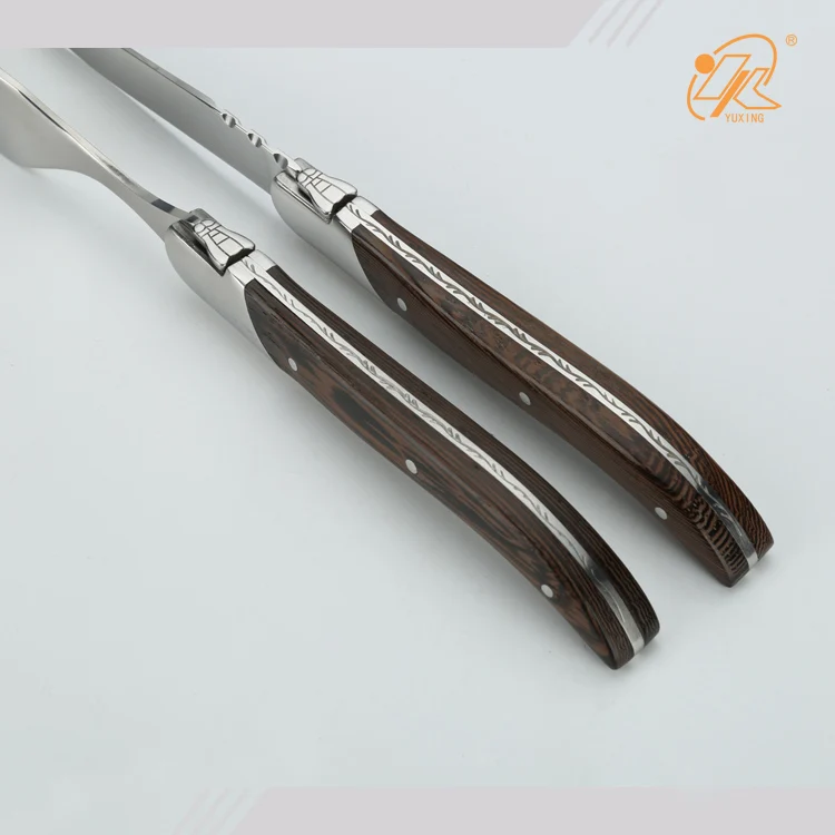 Factory Direct Sale Custom Logo 12 Pieces Laguiole Steak Knives and Forks Set Pieces Kitchen Knife Set With Gift Box