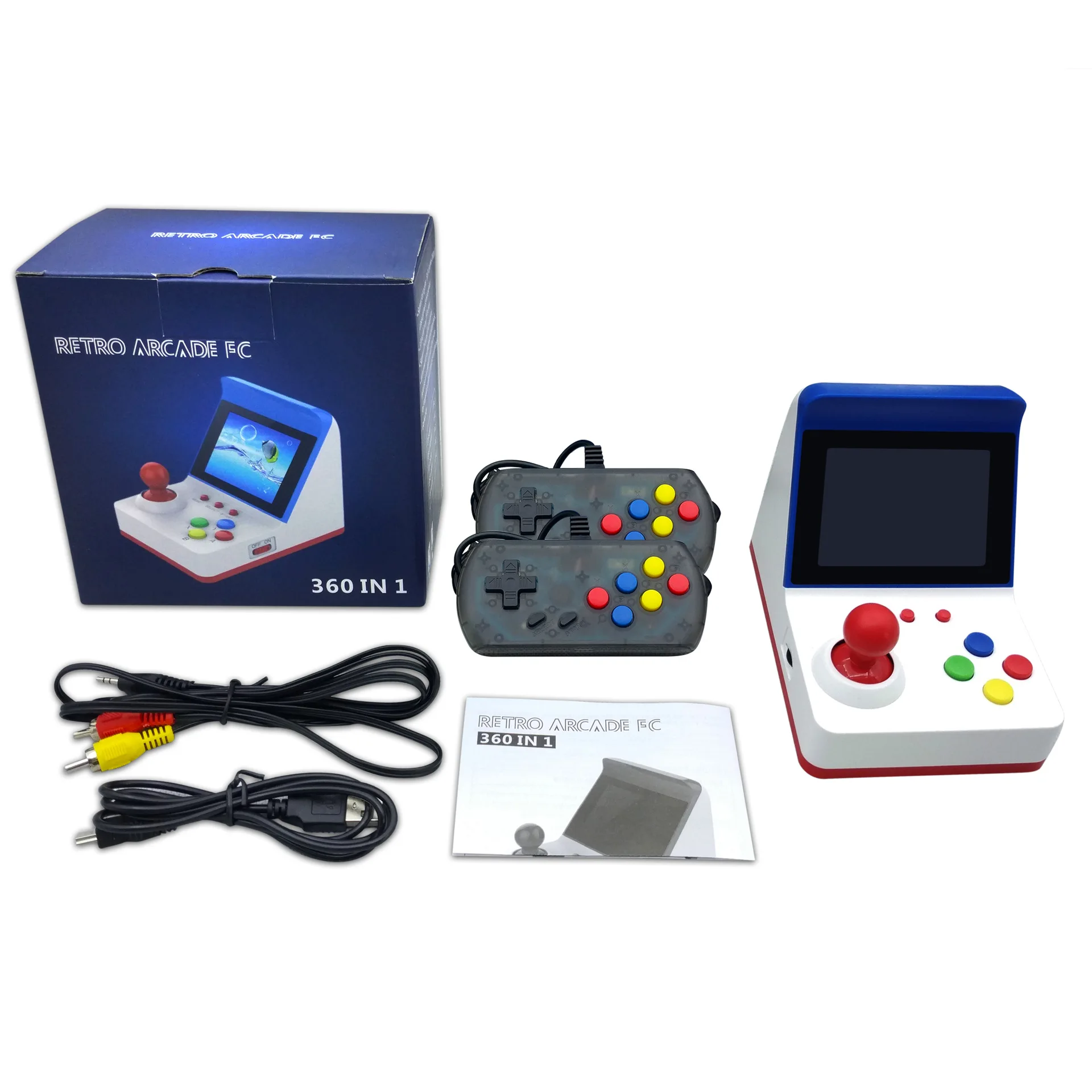 8 Bit Mini Retro Handheld Double Video Game Player 360 Classic Games AV Out 3.0 Inch HD Screen Game Machine