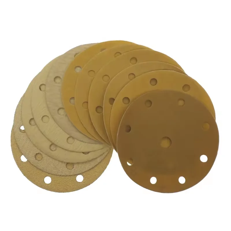 6Inch 150MM 9Holes 40 to 1000Grit Golden RMC AP33M Hook and Loop Sandpaper Sanding Paper Abrasive Disc for Polishing Grinding