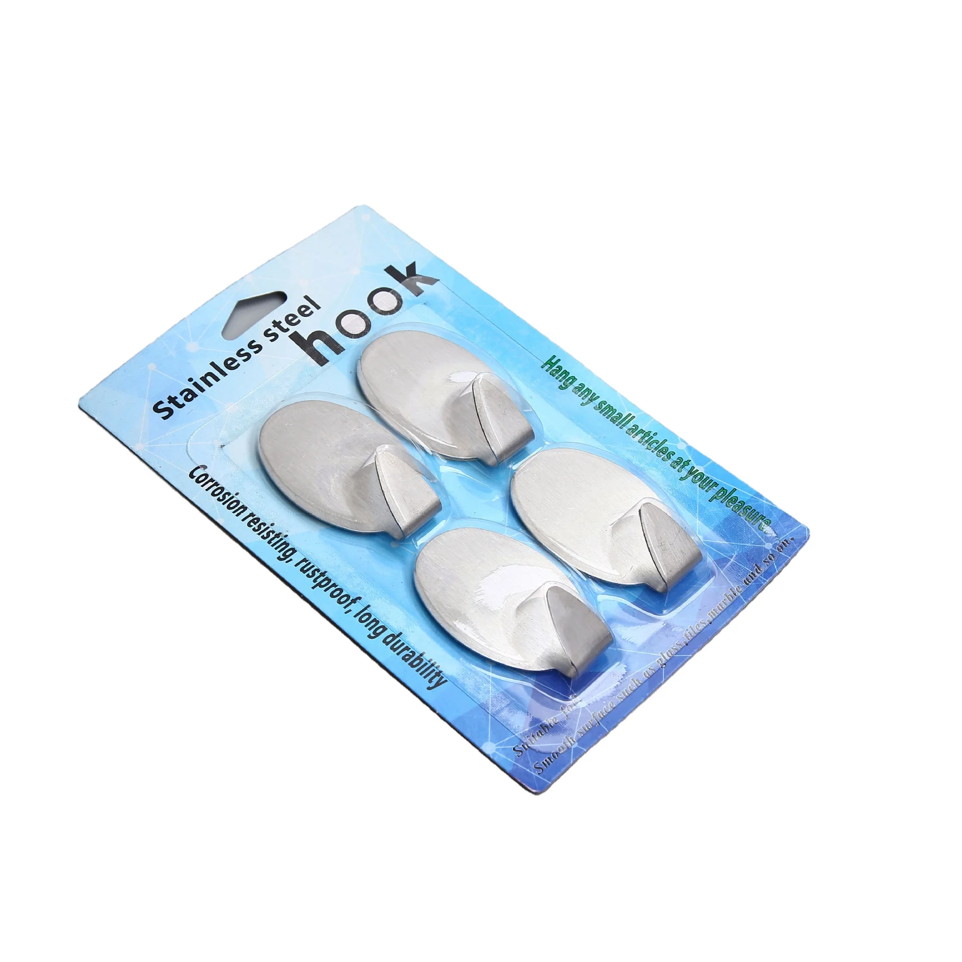 Wholesale 4pcs Socket To Receive Strong Adhesive Key holder 430 stainless steel No-punch Power Plug Hook