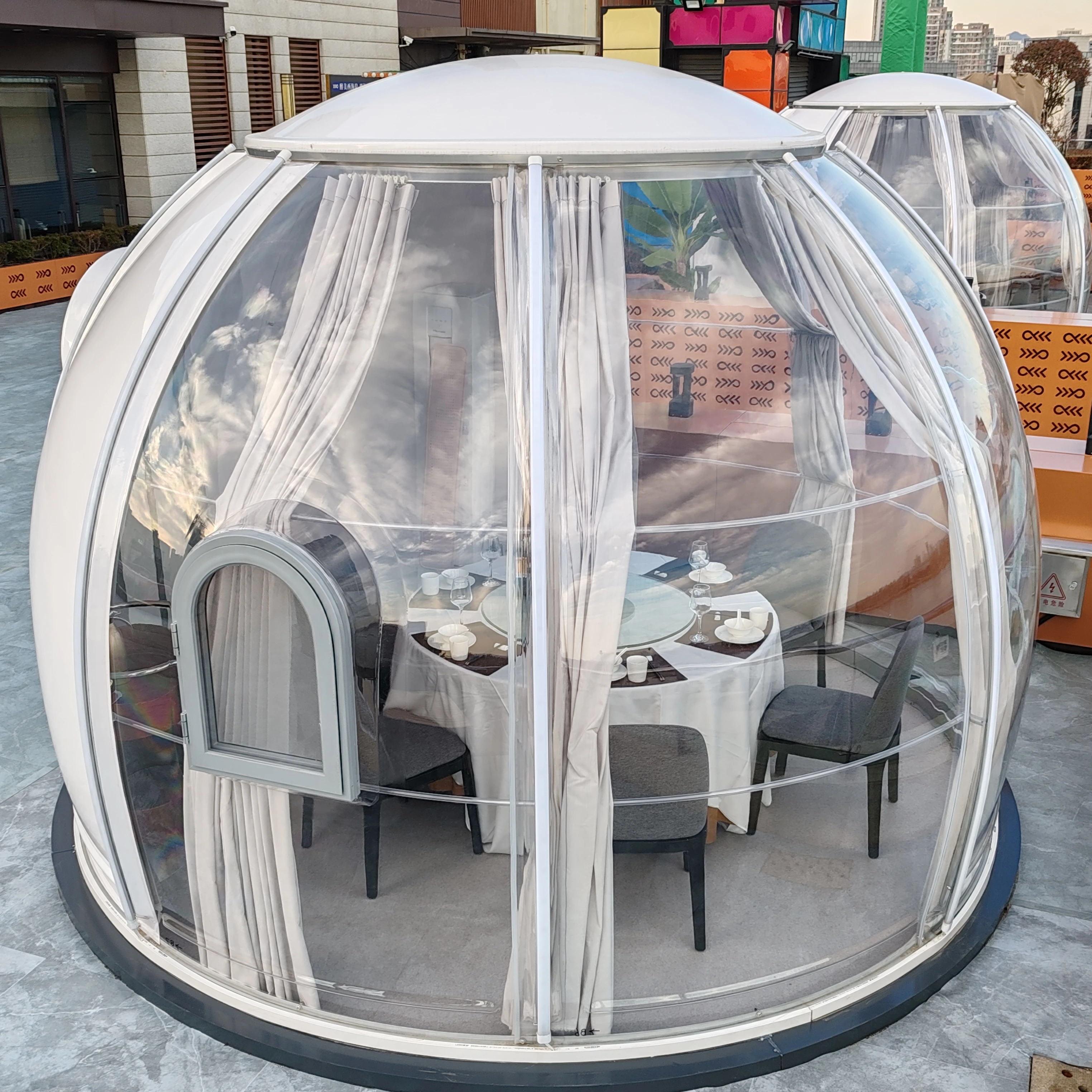 Lucidomes prefabricated home Clear PC dome bubble Night view pod tent popular Round House igloo tent