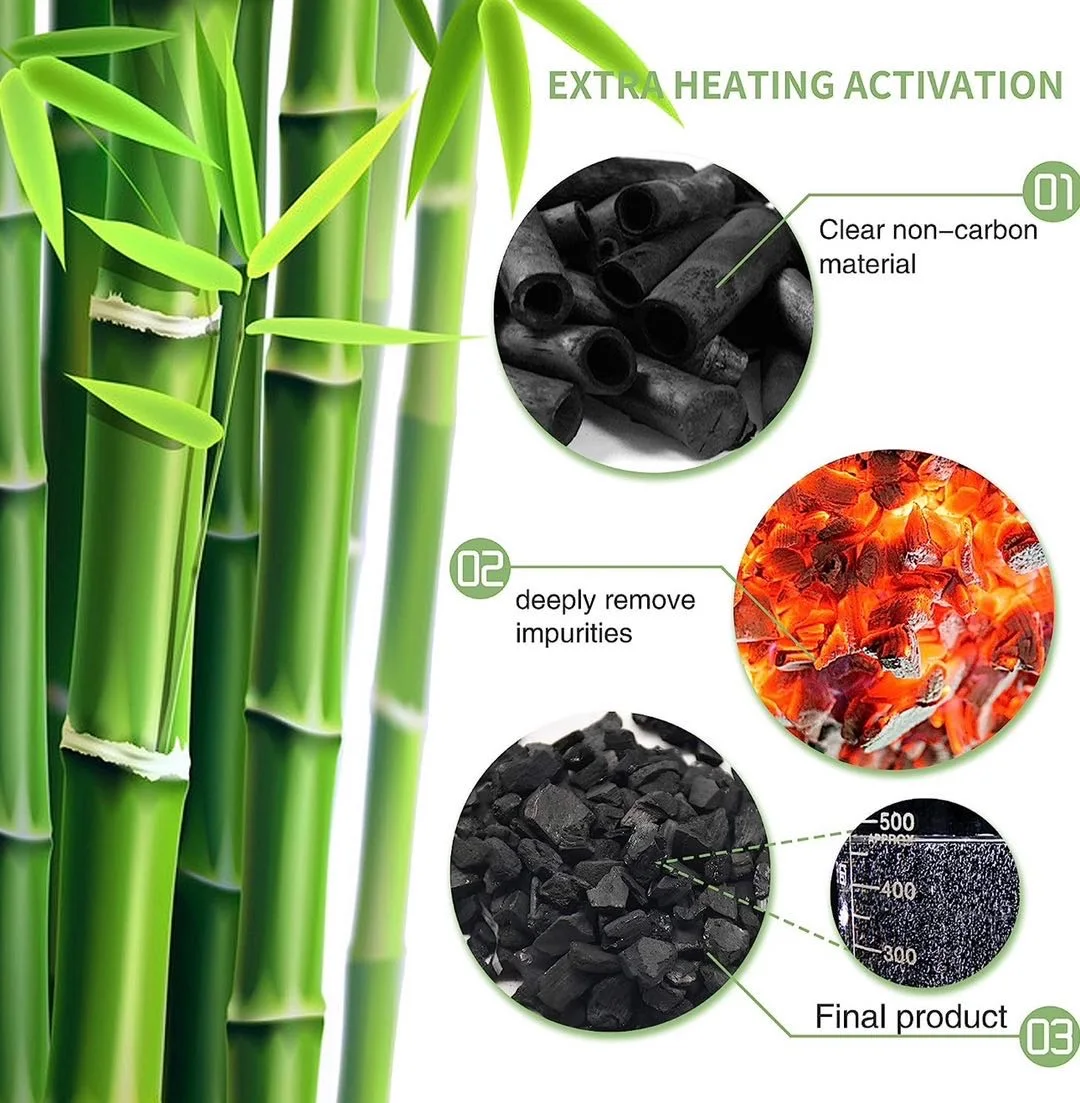 Bamboo Air Purifying Bag, Activated Charcoal Bags Odor Absorber, Moisture Absorber, Natural Car Air Freshener, Shoe Deodorizer,