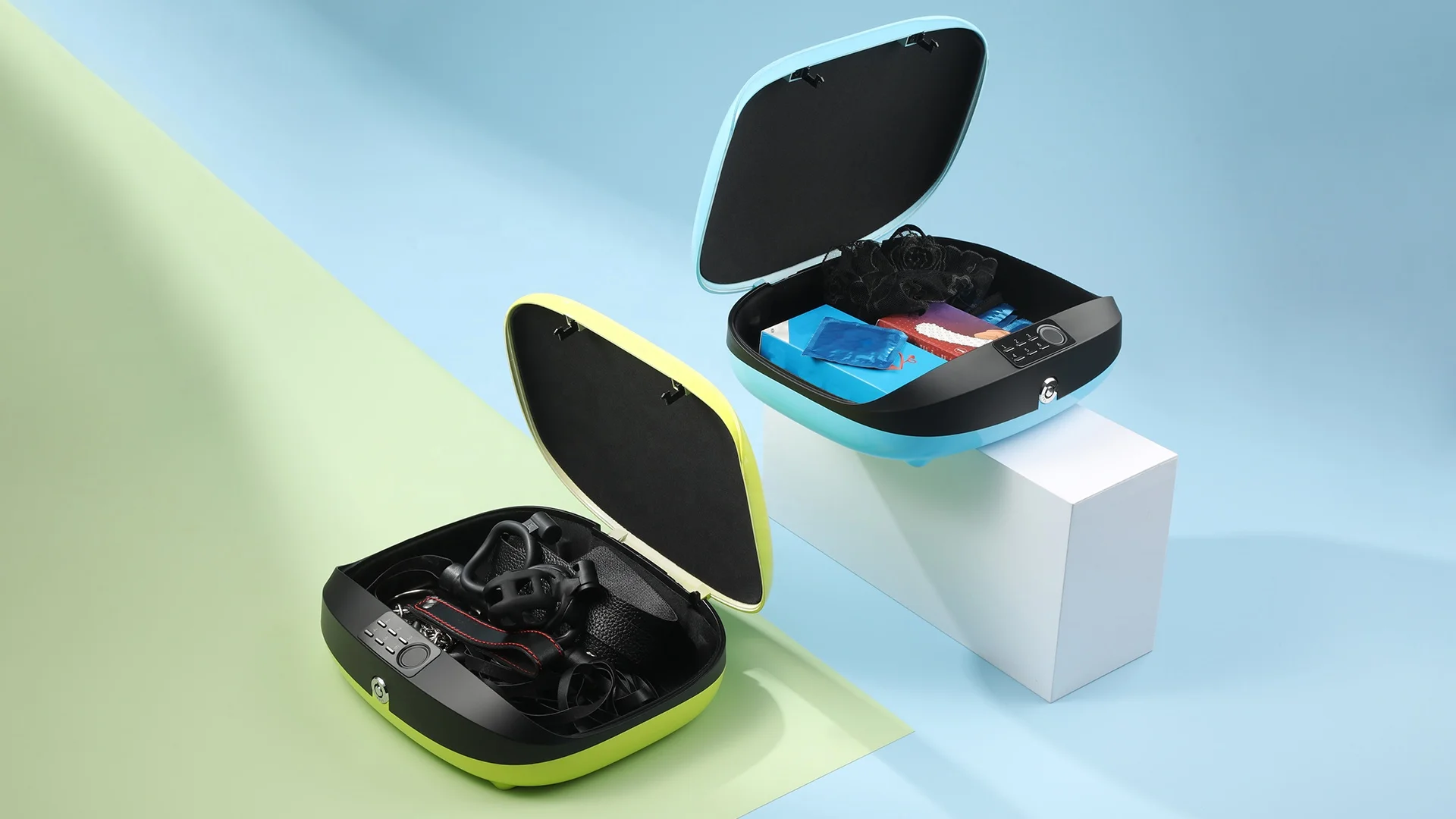 Quick Open Biometric Lock box Adult Toys sexual couple products vibrator sex products storage box case fingerprint box