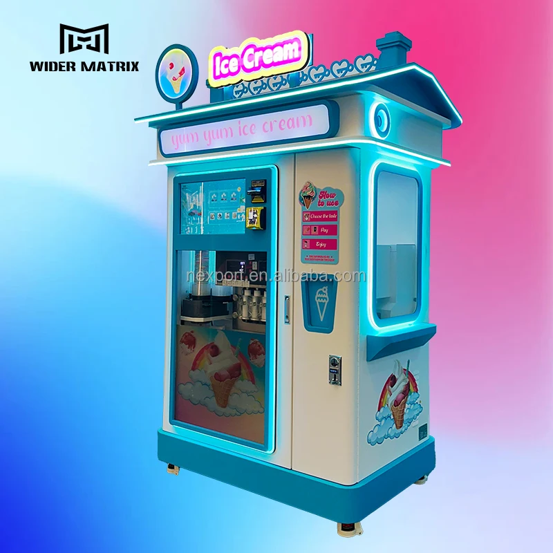 Professional Customized Coin Operated Ice Cream Vending Machine Multi Flavor Ice Cream Machine