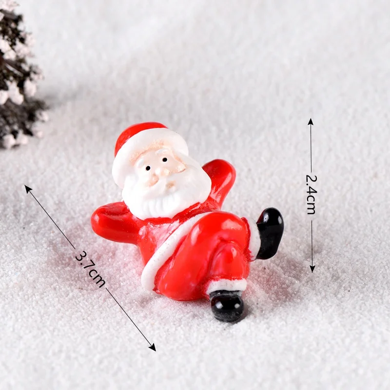 New Mini Resin Items Figures Santa Snowman Gift Box Bag Sack Bell Stocking Socks Train Tree Candles Christmas Decor Ornament