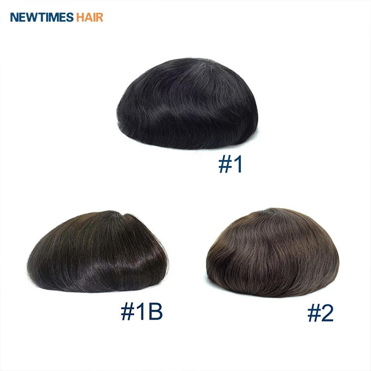 INS New Times Hair Injected Thin Skin Natural Men Black Human Toupee