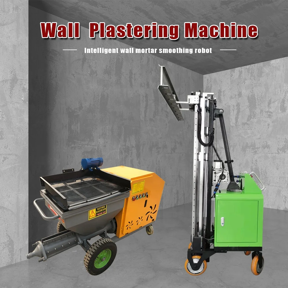 Gypsum Robot Automatic Wall Screeding Plaster Finishing Render Mortar Spray Machine China Price For Cement