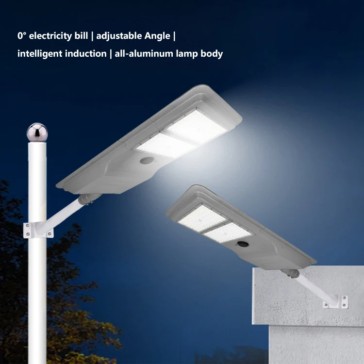 Commercial Die-cast Aluminum Ip65 5054smd Auto Dimming Monocrystalline Silicon 100w 200w 300w 400w Led Solar Street Light