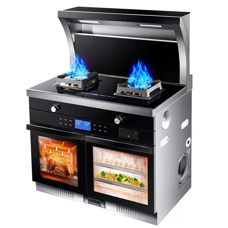 high performance low noise steaming roast integrated gas cooking stove with oven