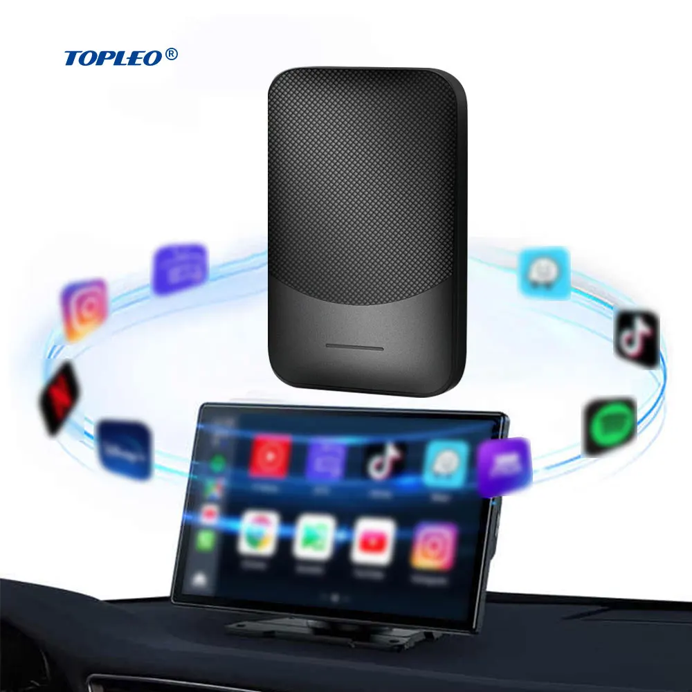 Оригинальный адаптер Topleo Connect CarPlay Интеллектуальный голосовой Универсальный магический android auto carplay ai box беспроводной адаптер carplay