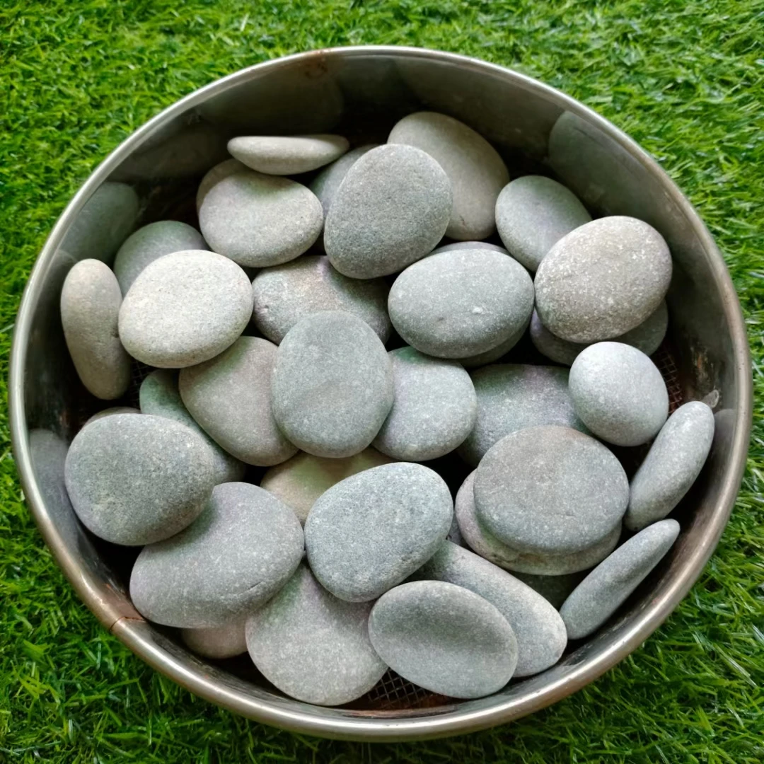 High quality 3-5cm grey cobble paving stone natural river beach pebble and cobble stone for Garden paving