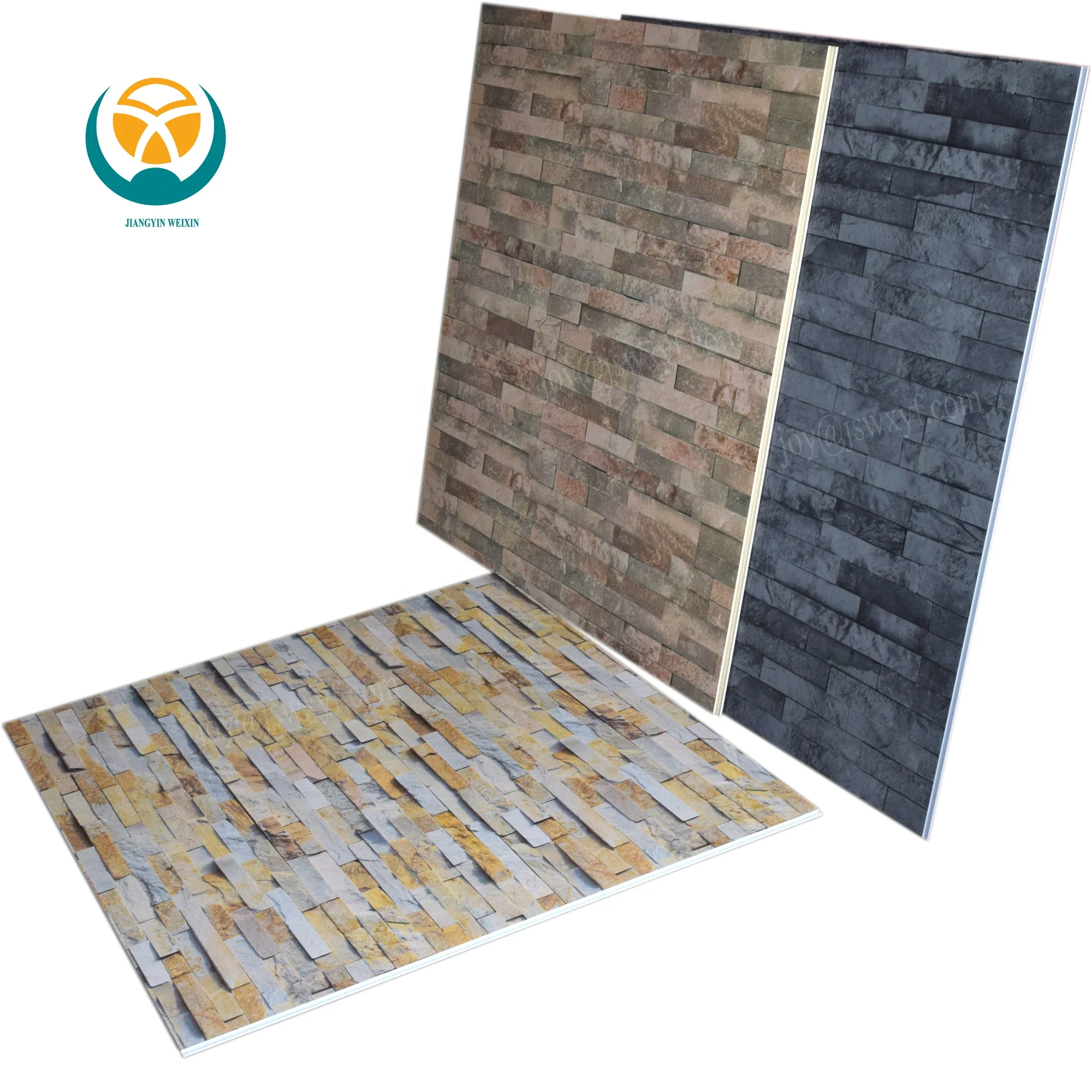 Waterproof 1.2 m  x 2.4 m PVC  wall panel for interior wall decoration in mat brick finishing