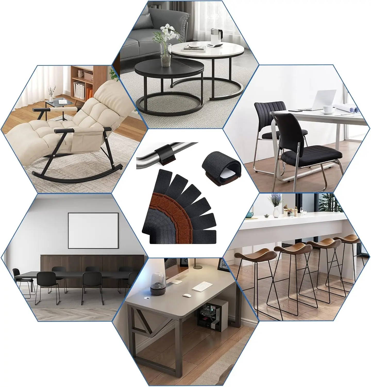 Custom Nylon Felt Pad with Hook Loop Protective Tape for Chairs Floors Sliding Tubes Multiple Uses Features Strong Adhesive