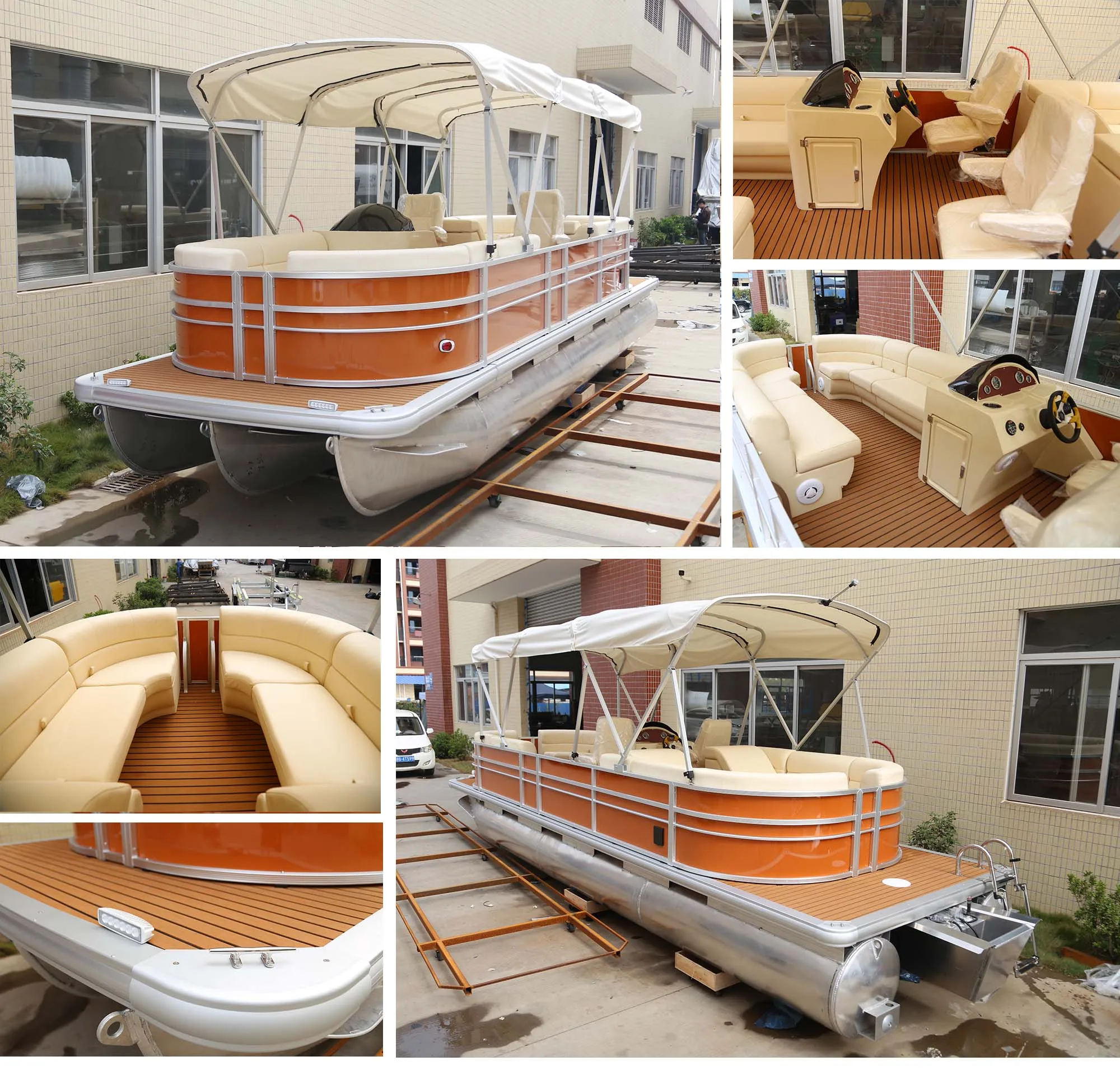 28ft 300HP Tritoon Pontoon Boat With Bathroom For Sale
