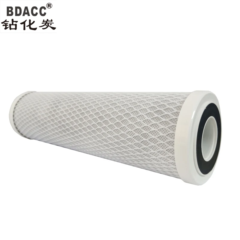 Easy-to-change high capacity coconut shell based water filter replacement for pre filtration for Reverse osmosis systems