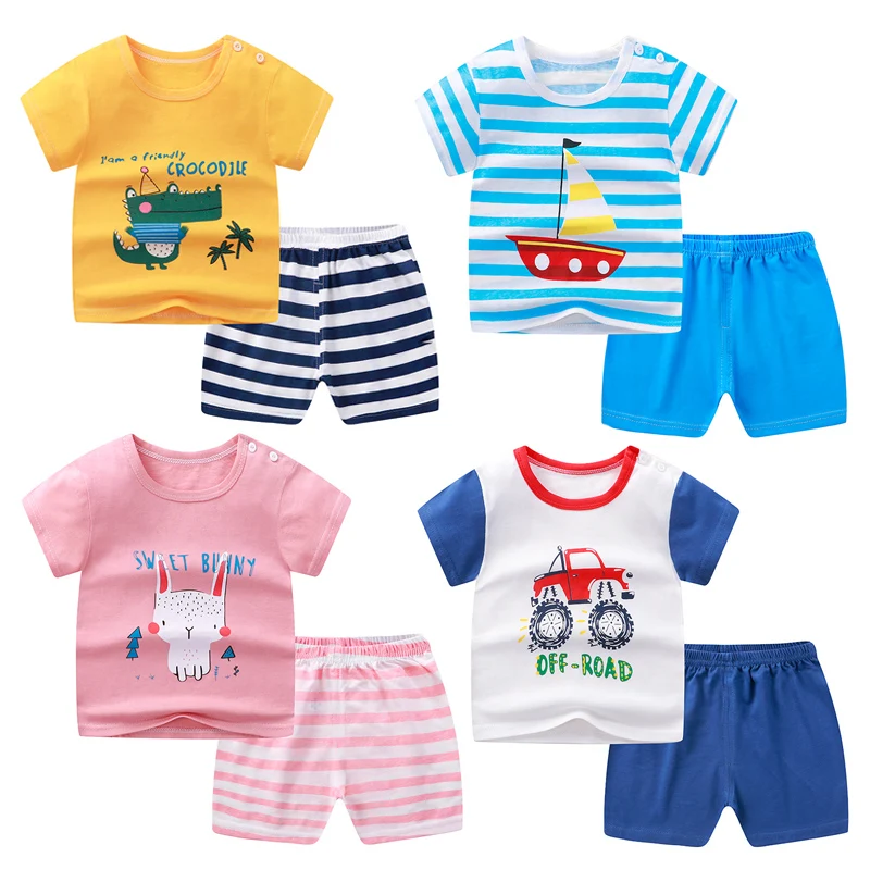 good quality children vest shorts suits cotton boys girls summer 2021 baby boy clothes kid pajama