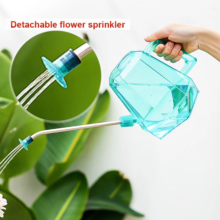 1.5L Plastic Water Can Durable Indoor / Outdoor Garden Used Decorative Watering Can With Detachable Small Flower Sprinkler
